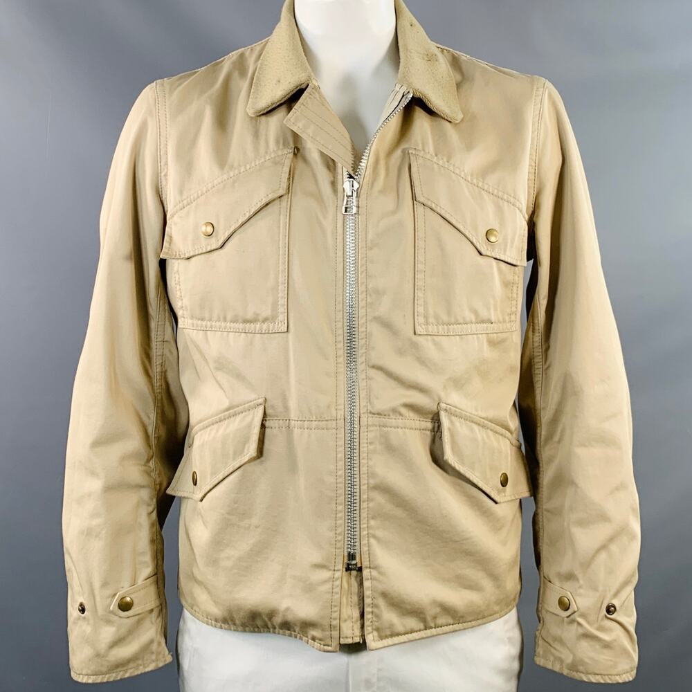 JUNYA WATANABE Size L Beige Twill Cotton Zip Up Jacket
